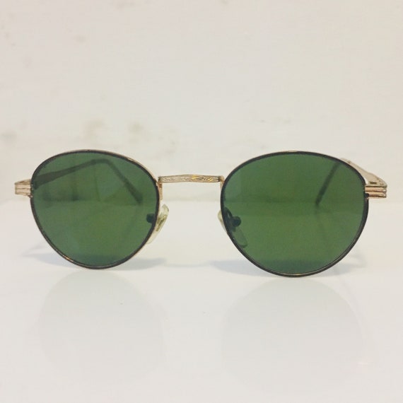 Vintage Gold Tone Round Sunglasses Vintage 90s Round | Etsy