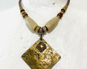 Vintage Necklace, Boho Necklace, Bohemian Jewelry, Brass Necklace, Gift For Her, Vintage Necklace
