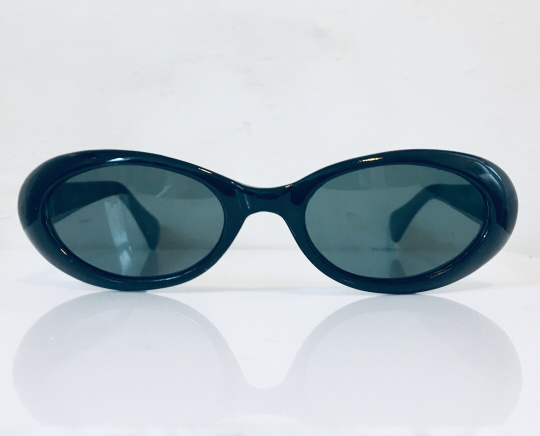 Vintage Sunglasses Black Oval Cat Eye Sunglasses Vintage Etsy
