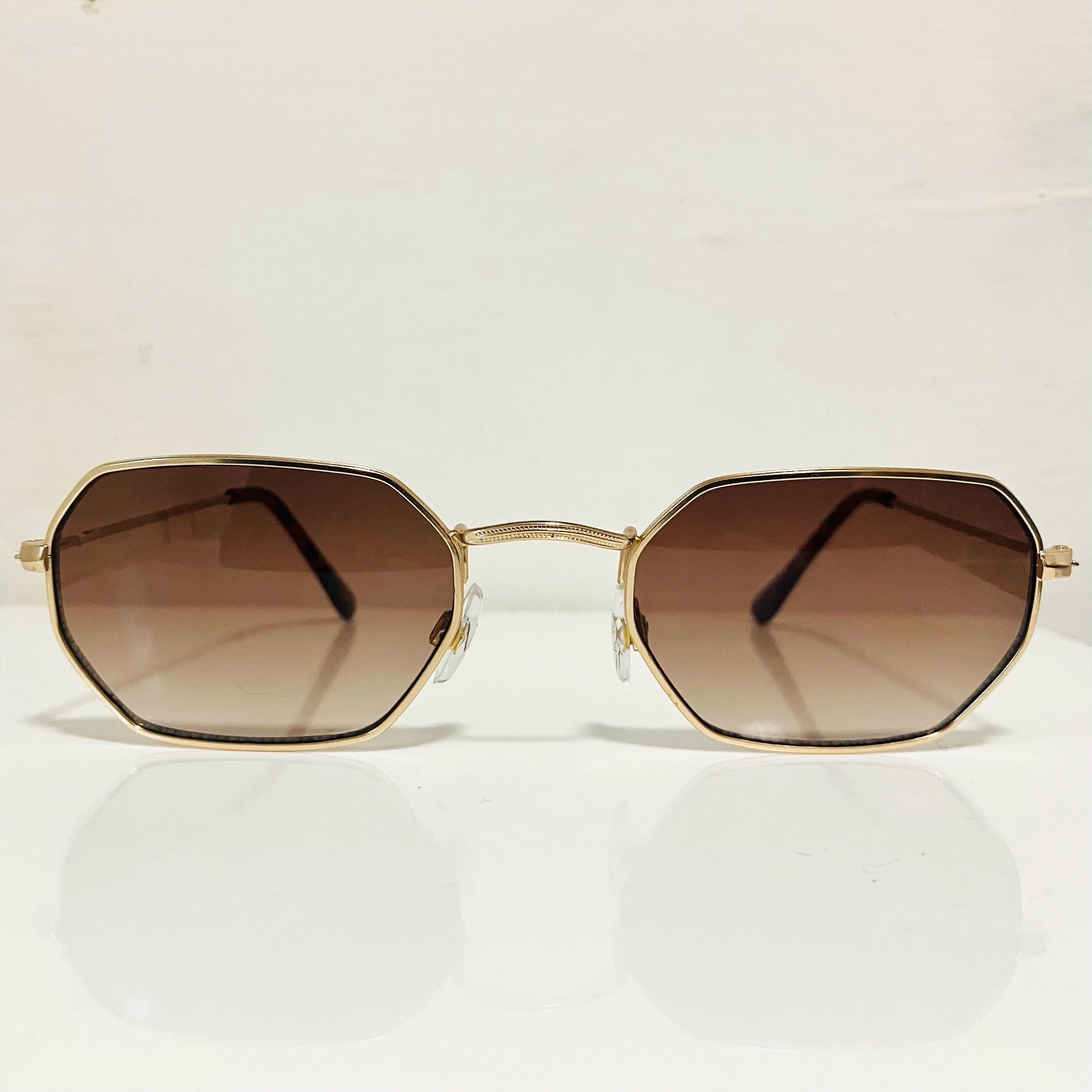 Vintage Hexagon Metal Sunglasses, Retro Sunglasses, Y2K 