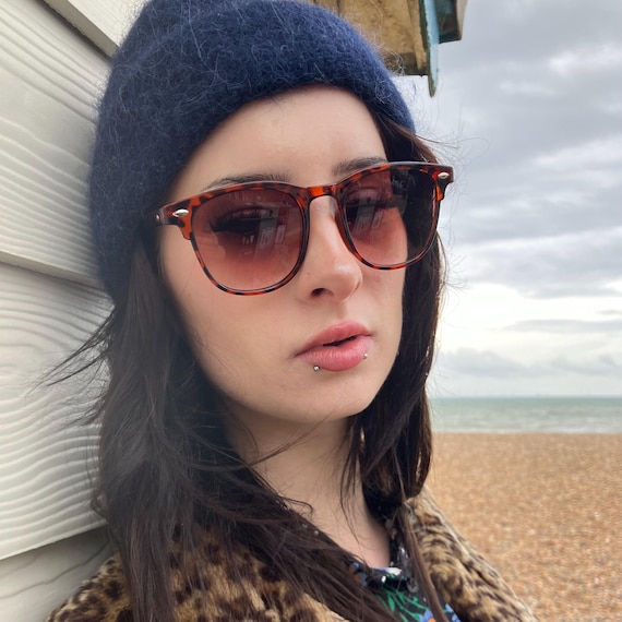 Vintage 90s Tortoiseshell Round Sunglasses: UVA Protected Brown Womens Shades