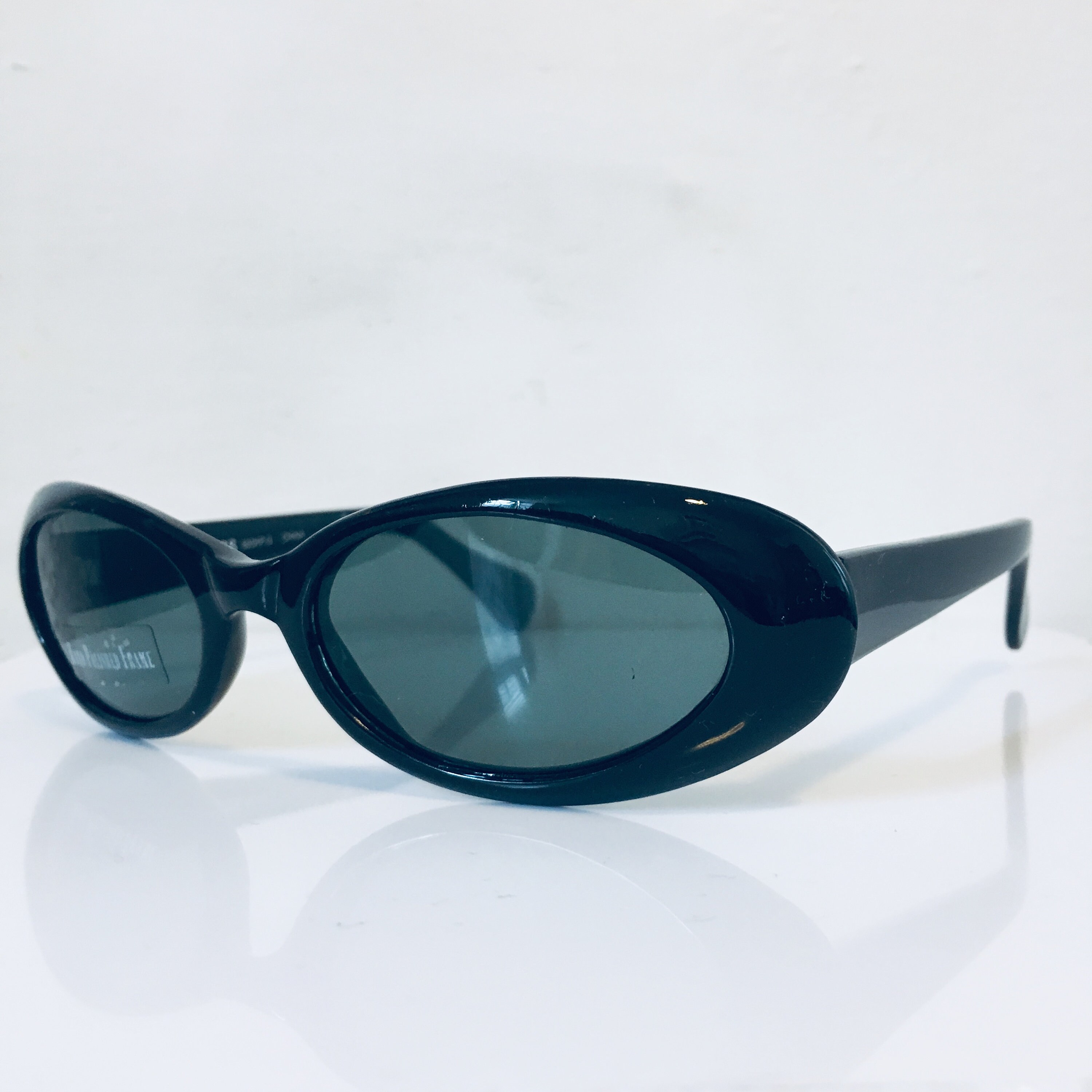 Vintage Sunglasses Black Oval Cat Eye Sunglasses Vintage Etsy UK