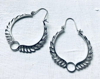 Silver Hoop Earrings, Woman Earrings, Gift For Her, Woman Earrings, Retro Earrings, Bohemian Earrings, Silver Style Jewelry