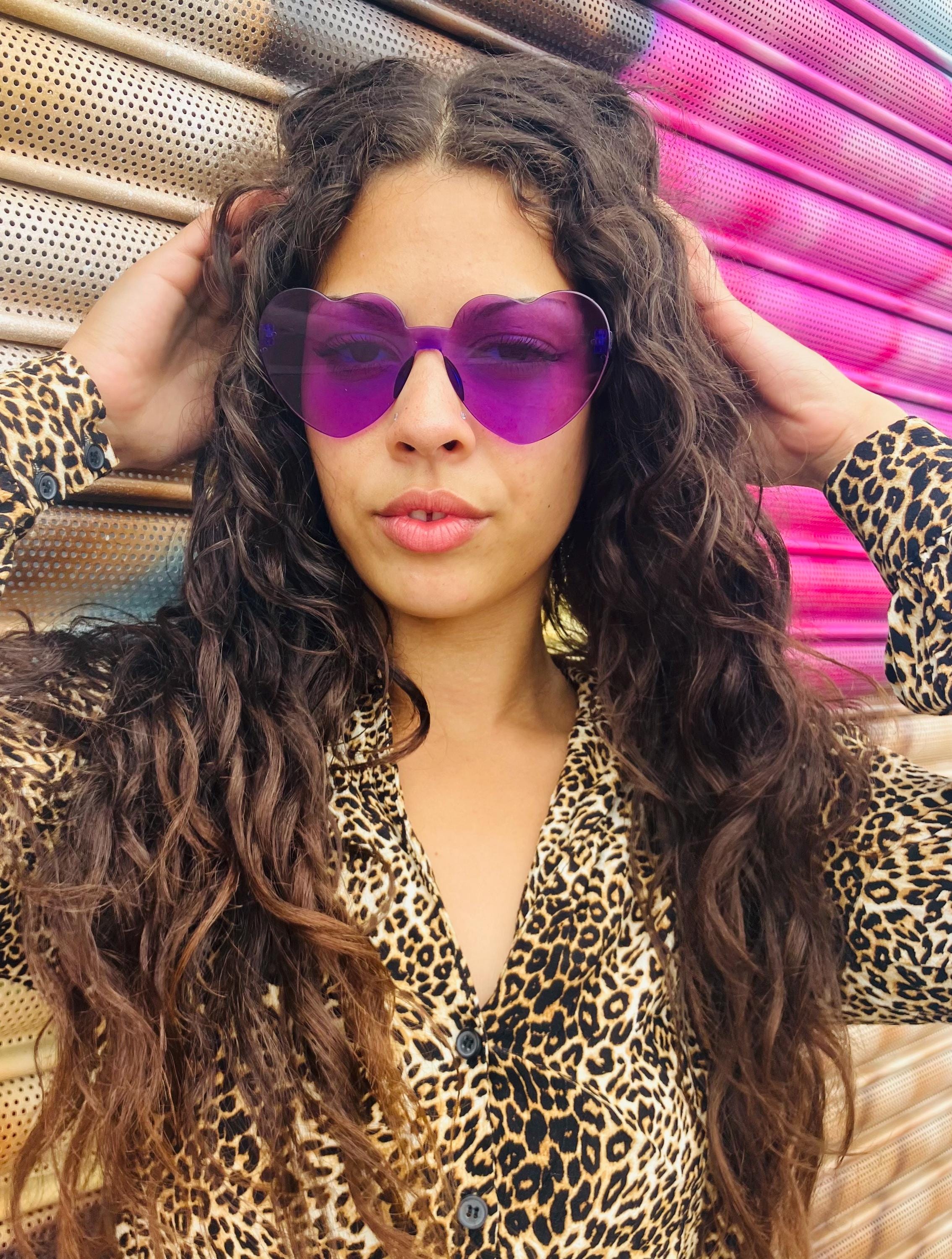 Purple Heart Sunglasses: Y2K Retro Sunnies, UVA Protected - Etsy