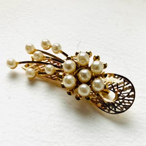 Vintage Brooch, Vintage Gold Plated And Pearl Style Brooch, Vintage Jewellery, Vintage Pin, Ready To Gift, Vintage Jewelry, Brooch