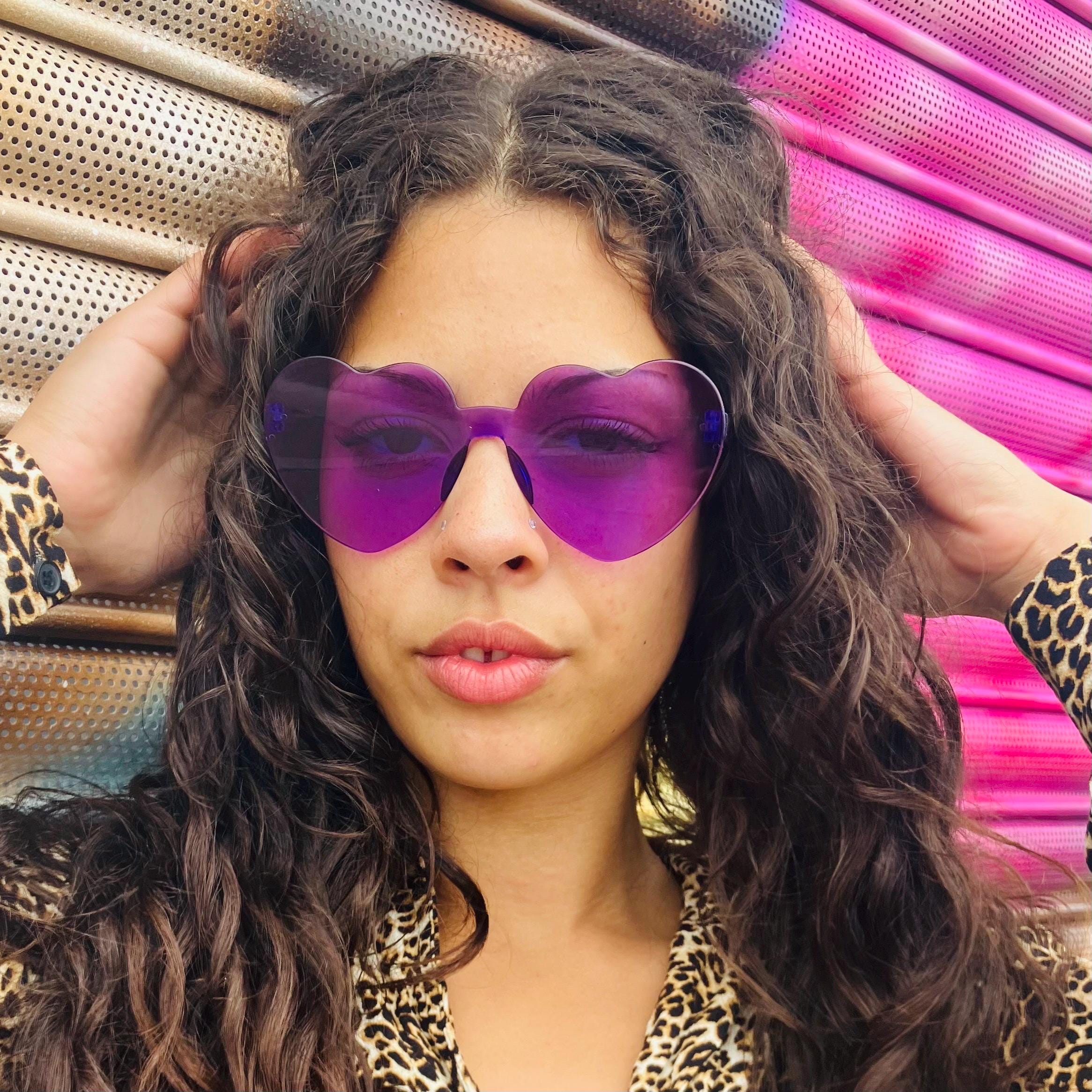 Purple Heart Sunglasses: Y2K Retro Sunnies, UVA Protected - Etsy