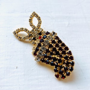 Vintage Brooch Rabbit Rhinestone Brooch, Magical Rabbit In A Hat Brooch, Brooches, Vintage Brooches, Gift, Brooch, Vintage Pin, Rabbit