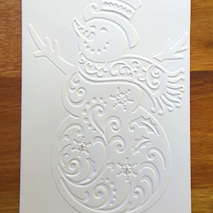Pack of 5 Handmade Christmas / Holiday Cards. *One Snowman*. XCP01