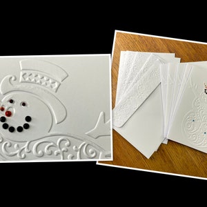 Pack of 5 Handmade Christmas / Holiday Cards. *One Snowman*. XCP(a)01