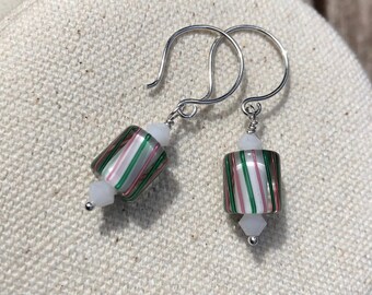 Handmade Earrings Featuring David Christensen Art Glass Beads, Swarovski Crystals and Bespoke Sterling Silver Ear Wires