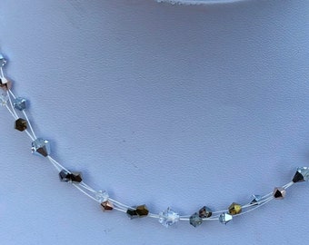 Swarovski Crystal Pearl Necklace, Sparkling Precious Metals, wedding, birthday, bling, Christmas, events, evening, proms, sterling silver
