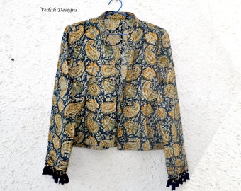 Choose fabric from the store kalamkari jacket womens short jacket party wear custom made