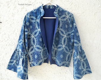 Women short jacket, custom made block print jacket, wholesale dress clothing