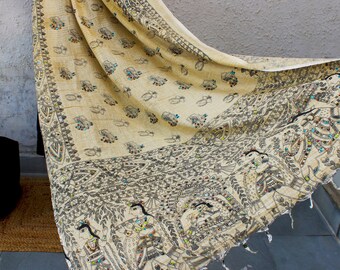 Hand embroidered beautiful khadi silk dupatta/shawl