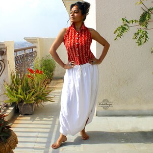 White boho skirt in cotton slub handloom image 5
