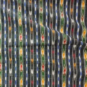 Gray Ikat texture fabric, handloom stripe fabric sold by yard