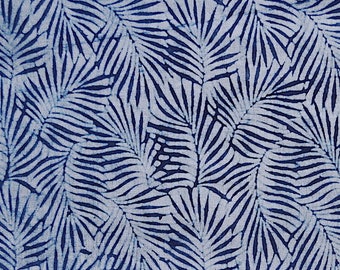 Leaf print Indigo fabric supply wholesale block print fabric by the yard