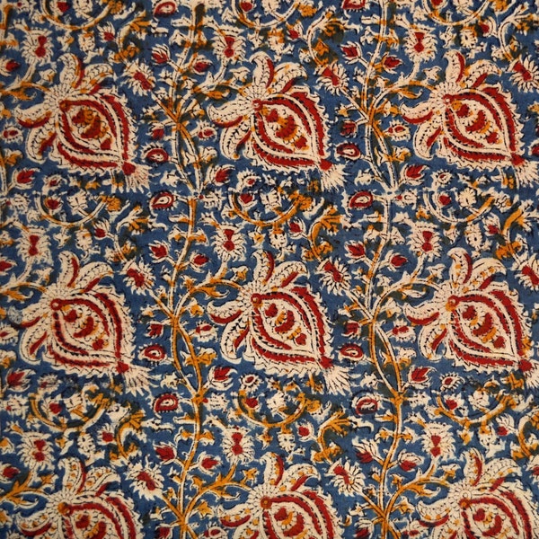 Kostenloser Versand Block gedruckt Kalamkari Stoff Blatt Design Gemüse Stoff Bulk Stock