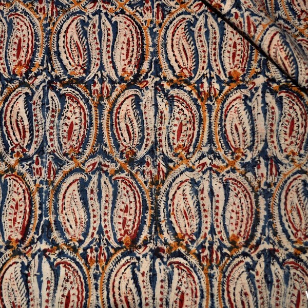 Schöne Kalamkari Stoff indische Block drucken Baumwollstoff von der Werft
