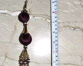 Beaded Tassel Charms Handcrafted velvet Tassels in pair.