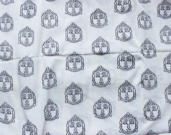2.5 meters goddess block print fabric in breathable cotton