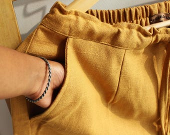 Pure linen pants yoga pants casual lower