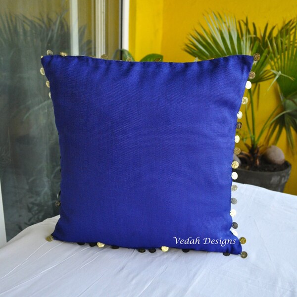 Electric blue Vintage boho pillows / designer pillows / 16X16 cushion covers