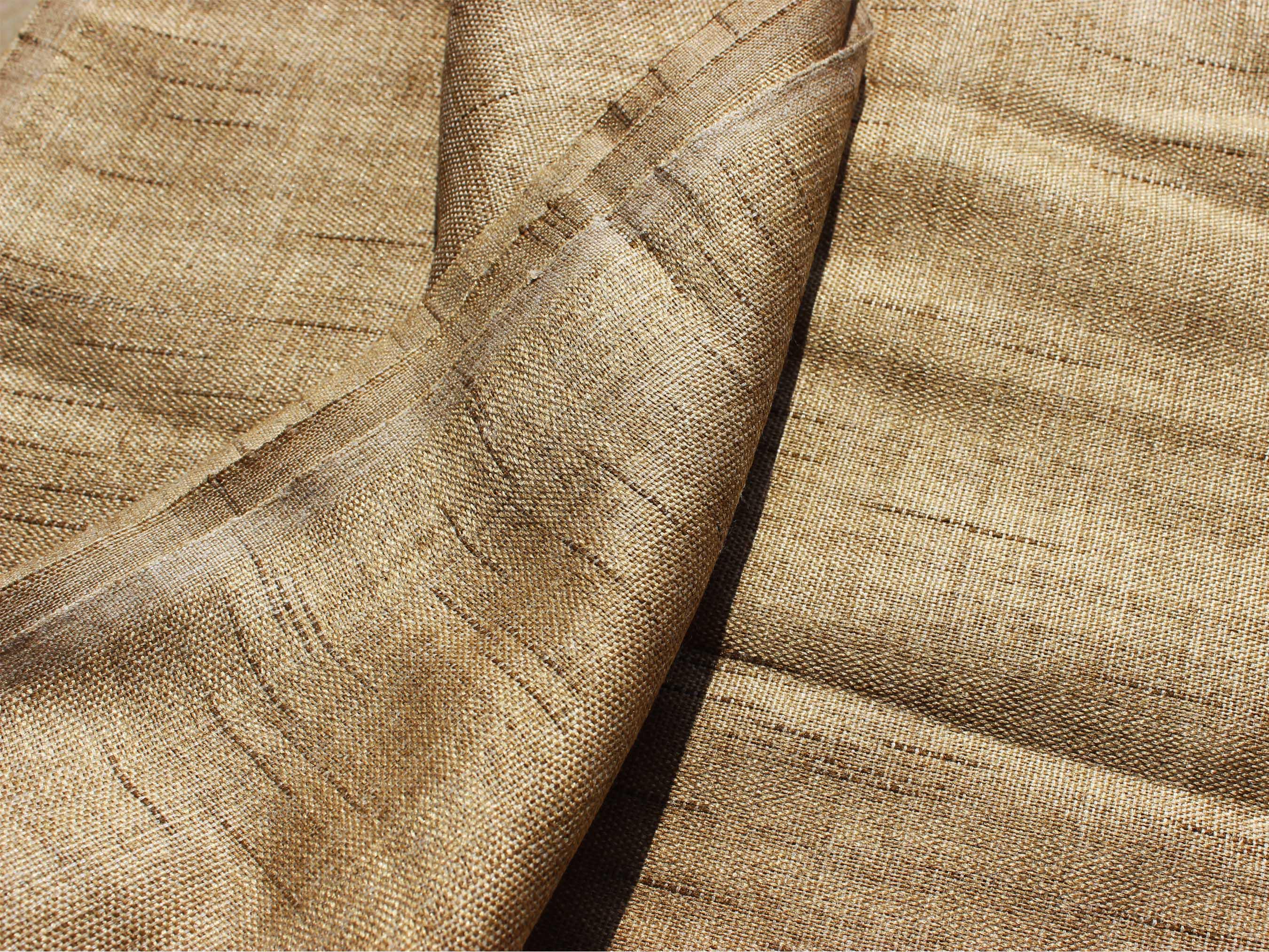 Buy Beige Handloom Khadi Raw Silk Fabric by the Yard Online in