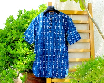 Custom made indigo kurta in soft breathable cotton