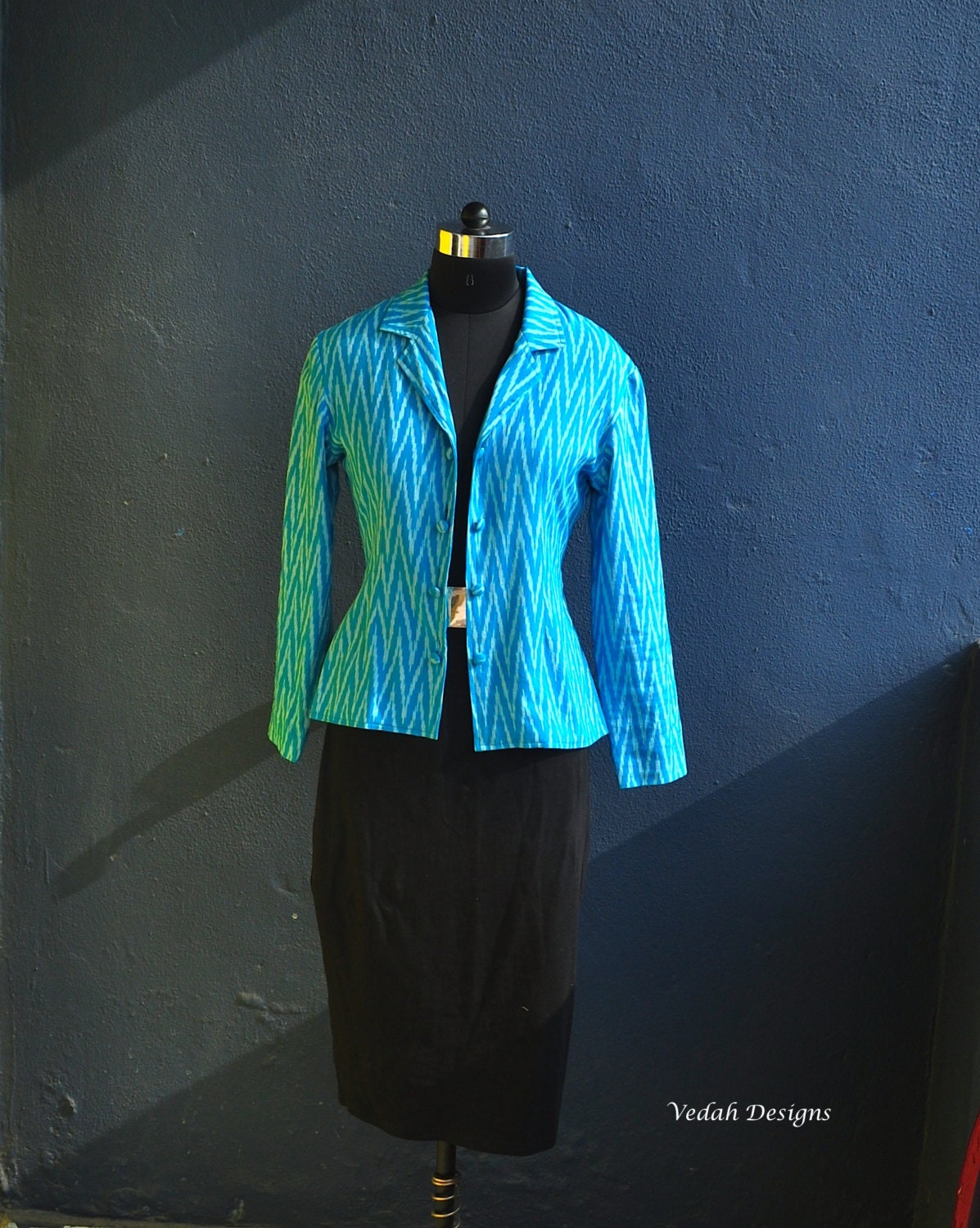 Ikat Blazer Jacke aus handgefertigtem homespun Baumwollstoff Etsy