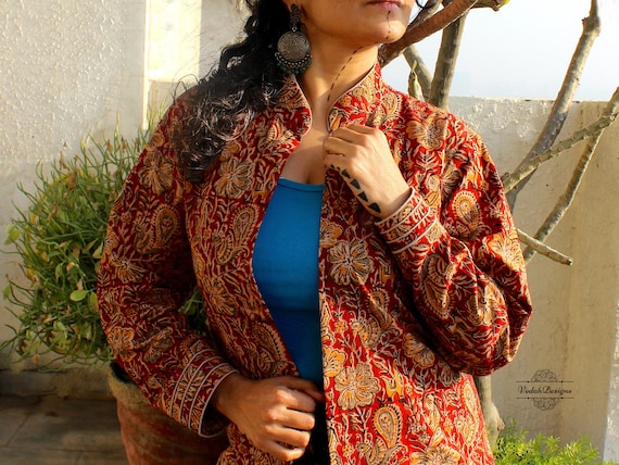 Exclusive Design With Kalamkari Removable Jacket Kalamkari Jacket |  Exclusive designs, Dress, One shoulder dress