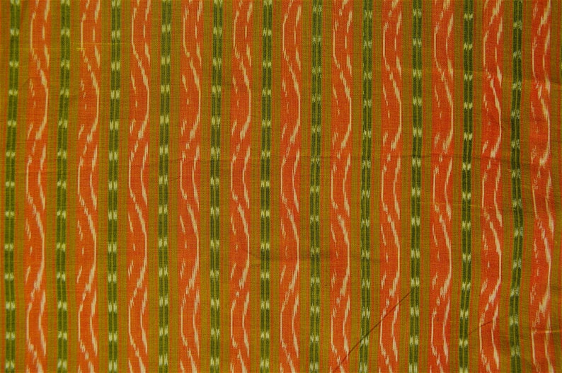 OOAK soft Ikat cotton silk fabric homespun Indian fabric by the yard
