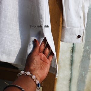 White Khadi shirt handloom cotton kurta for men image 5