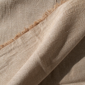 Natural lurex chambray cotton fabric by the yard