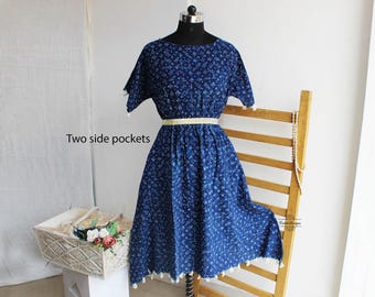 indigo collection pure cotton block print maxi dress Indigo Hand Block Print Cotton Maxi Dress Indigo Maxi thejaipurart.com