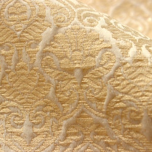 Beige shiny jacquard curtains apparel wedding dress fabric by the yard