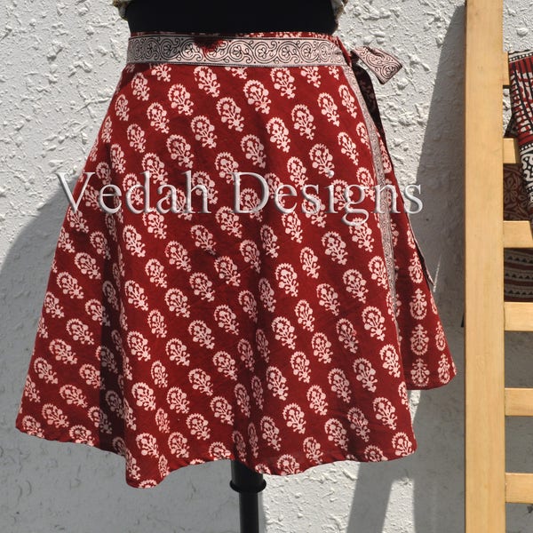 Choose fabric from the store / mini wrap skirt / summer wrap belted skirt / beach skirt / custom made