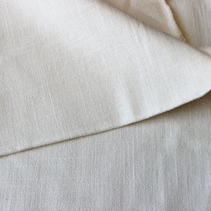 Heavyweight off white cotton linen slub fabric by the yard