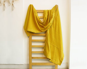 Handmade yellow stole with hand embroidery