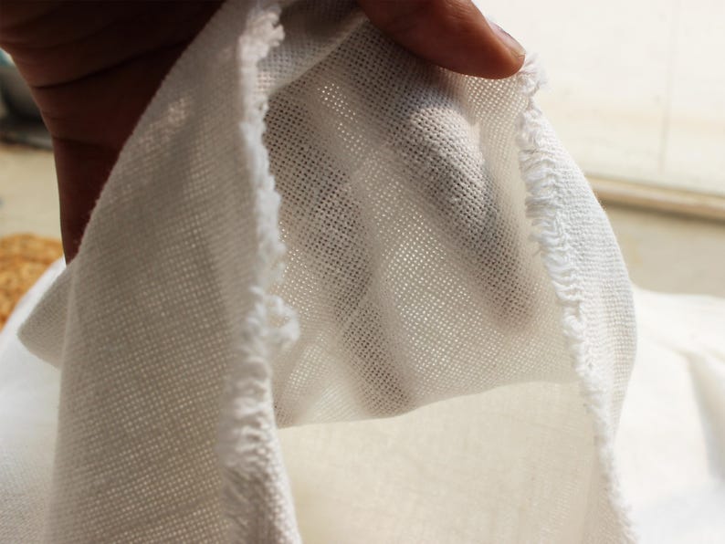 Custom made off white handloom slub cotton pants unisex pants image 6