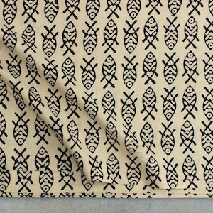 Quirky block printed fabric by the yard
