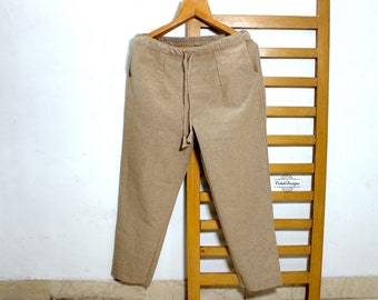 Chambray cotton comfort pant made in handloom cotton fabric