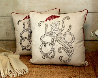 50 pc wholesale pillows in octopus christmas coastal design