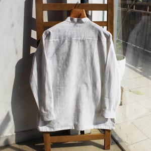 White Khadi shirt handloom cotton kurta for men image 8