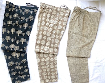 Choose fabric from the store unisex pintuck pant in block print cotton custom made