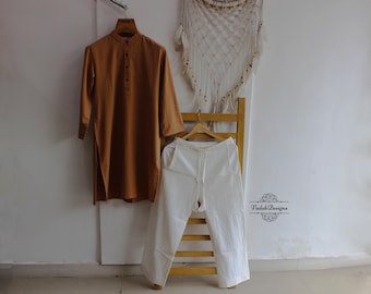 Wholesale Yoga kurta dhoti or pant set in handmade breathable fabric