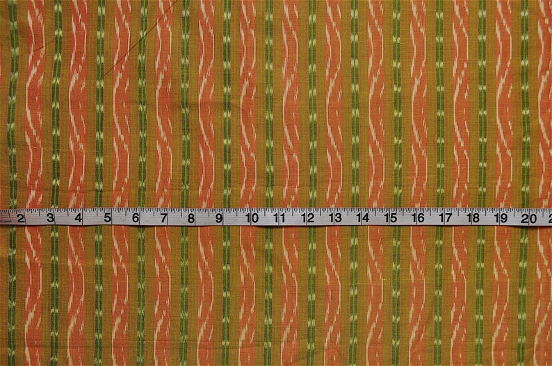 OOAK soft Ikat cotton silk fabric homespun Indian fabric by the yard