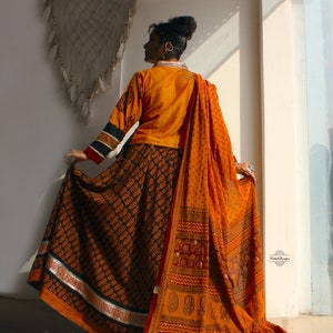 Choose fabric from the store block print lehenga choli set wedding wear dress custom made image 9