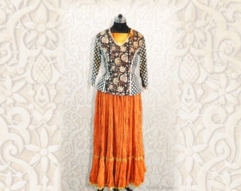 Kalamkari fabric Indian top Indian kurti boho Indie clothing