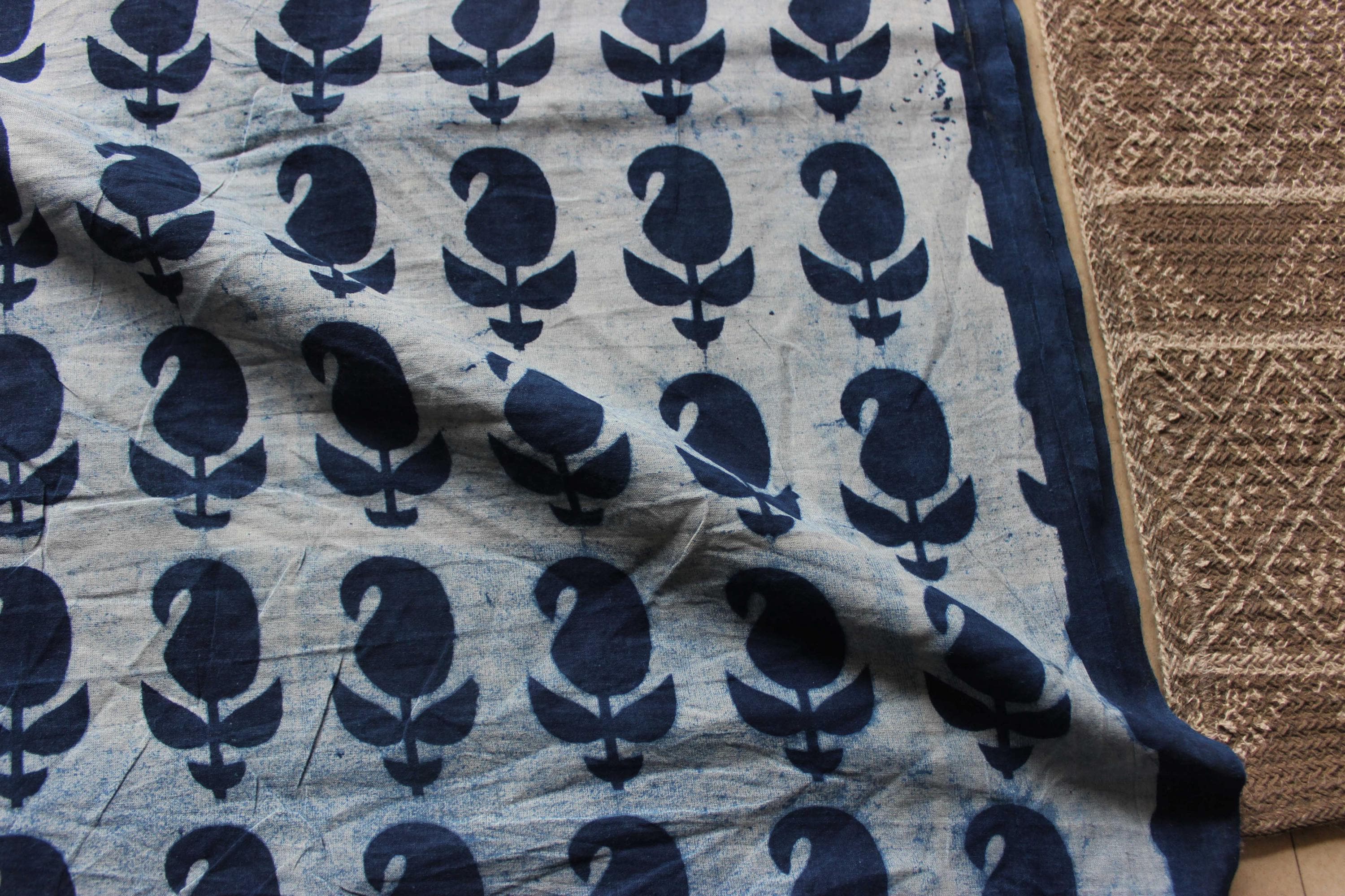Green - Hand Block Batik Print Cotton Wrap Around Skirt 36